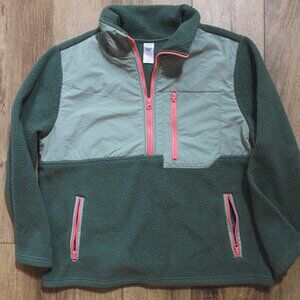 Te Verde Moss Green Zip Fleece Pullover Sweatshirt - XL